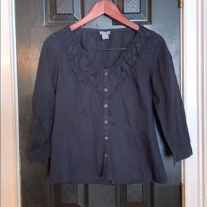 Ann Taylor Navy blouse 8